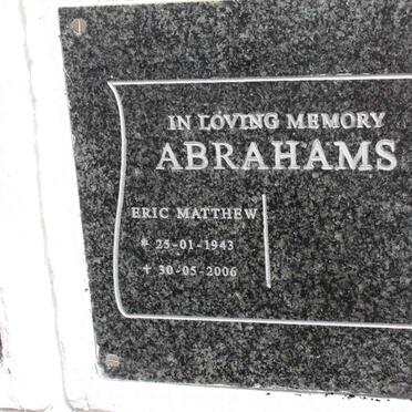 ABRAHAMS Eric Matthew 1943-2006