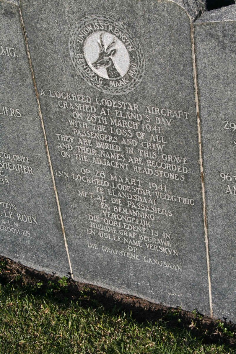 Lockheed Lodestar Aircraft crashed at Eland's Bay