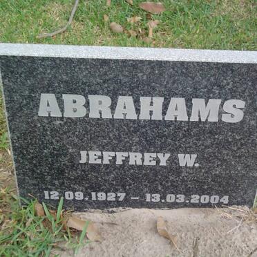 ABRAHAMS Jeffrey W. 1927-2004