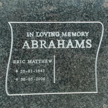 ABRAHAMS Eric Matthew 1943-2006