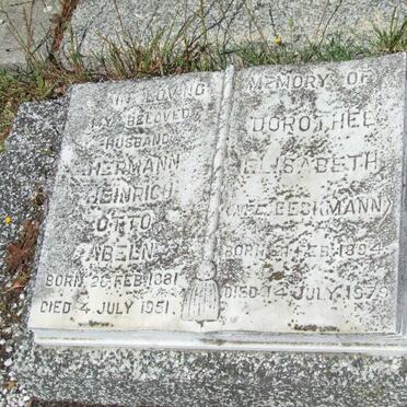 ABELN Hermann Heinrich Otto 1881-1951 &amp; Dorothee Elisabeth BECKMANN 1894-1979