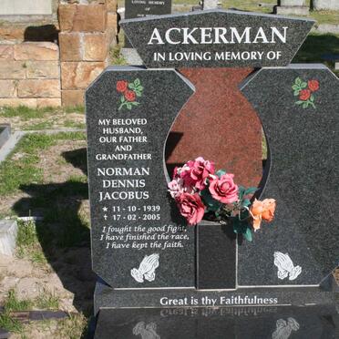 ACKERMAN Norman Dennis Jacobus 1939-2005