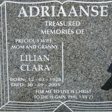ADRIAANSE Lilian Clara 1928-2005