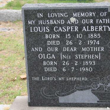 ALBERTYN Louis Casper 1885-1974 &amp; Olga STEPHEN 1893-1980