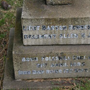 ALLEN Barten Herbert Beaumont 1895-1928