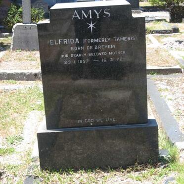 AMYS Elfrida formerly TAMERIS nee DE BREHEM 1897-1972