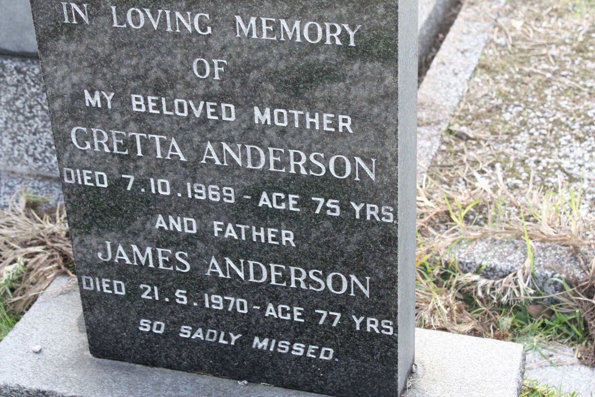 ANDERSON James -1970 &amp; Gretta -1969