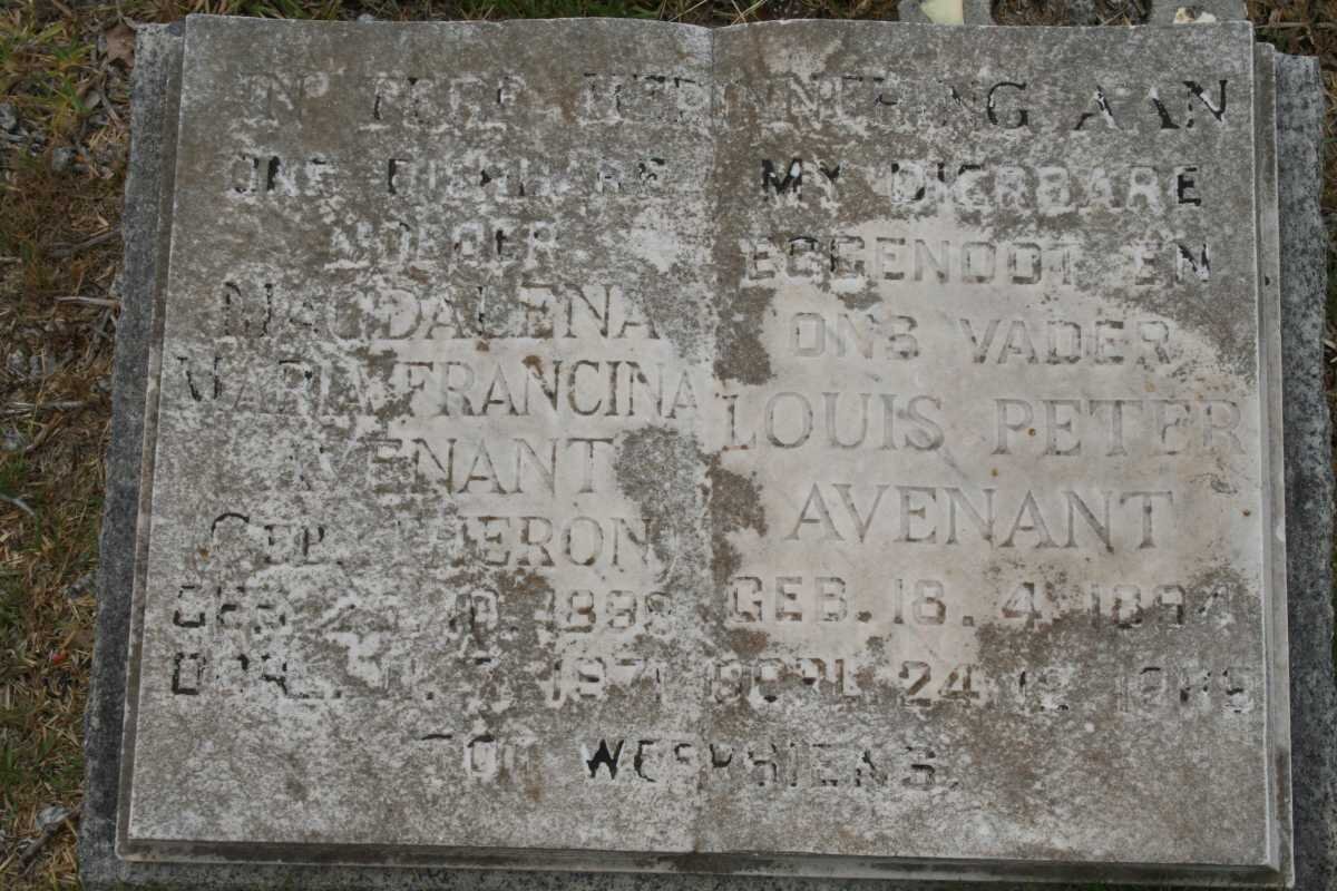AVENANT Louis Peter 1894-1969 &amp; Magdalena Maria Francina THERON 1898-1971