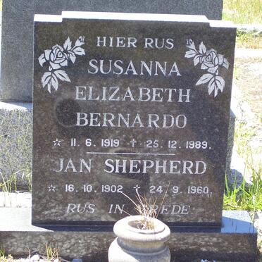 BERNARDO Susanna Elizabeth 1919-1989 :: SHEPHERD Jan 1902-1960