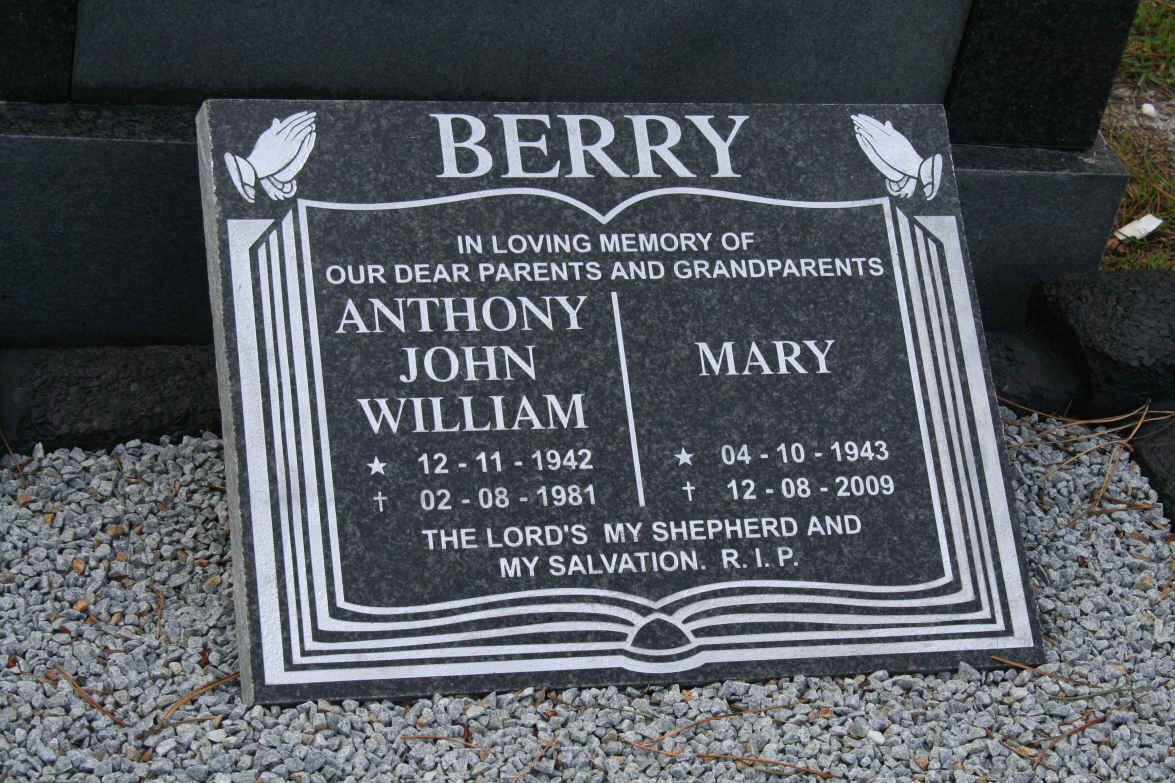 BERRY Anthony John William 1942-1981 &amp; Mary 1943-2009