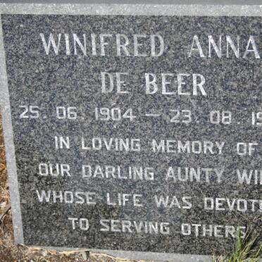 BEER Winifred Anna, de 1904-1992