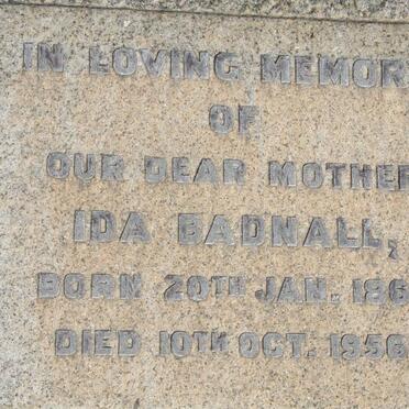 BADNALL Ida 1866-1956