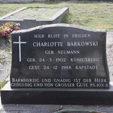 BARKOWSKI Charlotte nee NEUMANN 1902-1988
