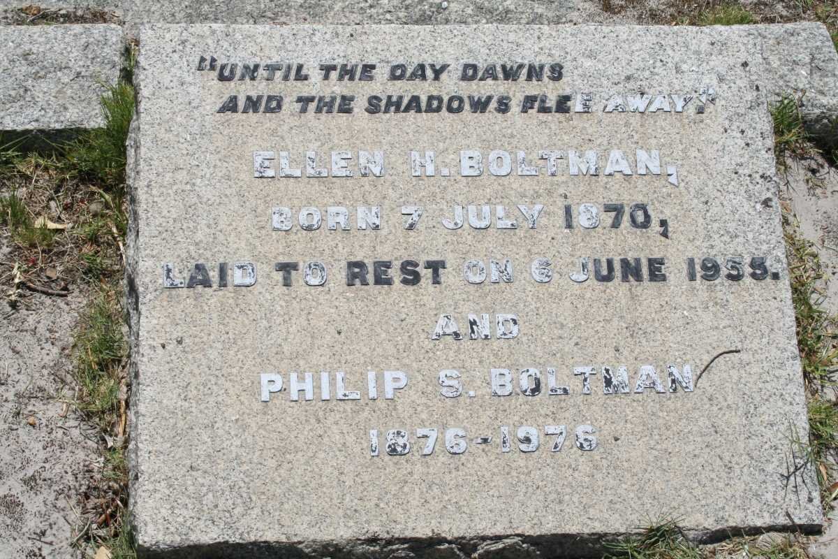 BOLTMAN Philip S. 1876-1976 &amp; Ellen H. 1870-1955