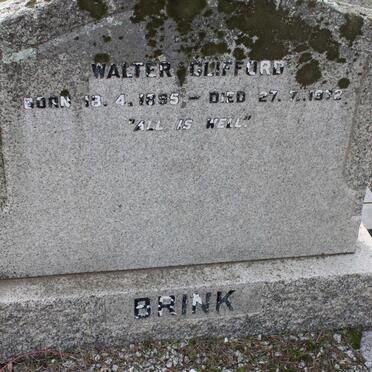 BRINK Walter Guifford 1895-1972