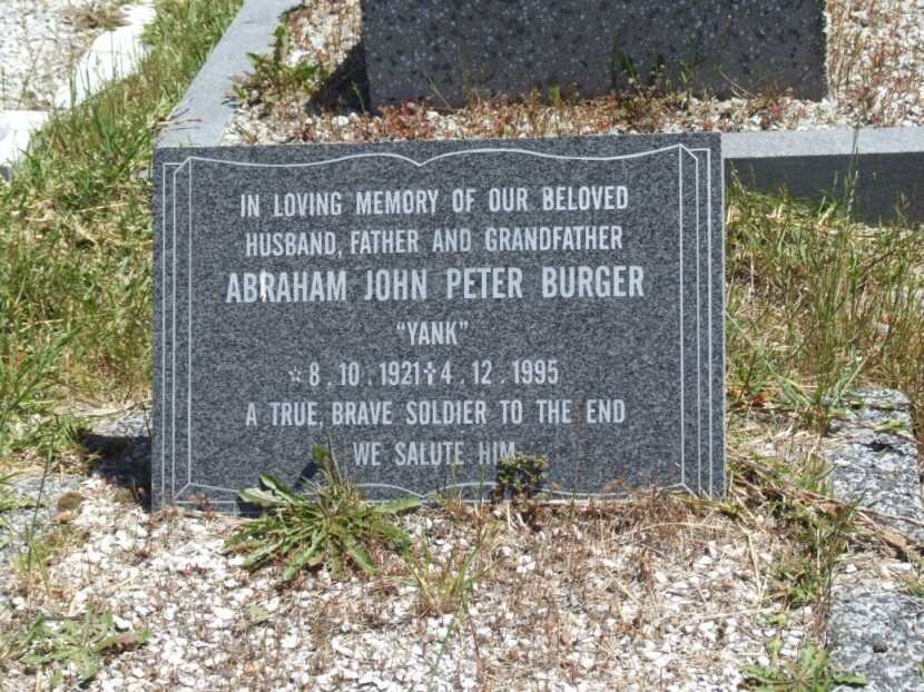 BURGER Abraham John Peter 1921-1995