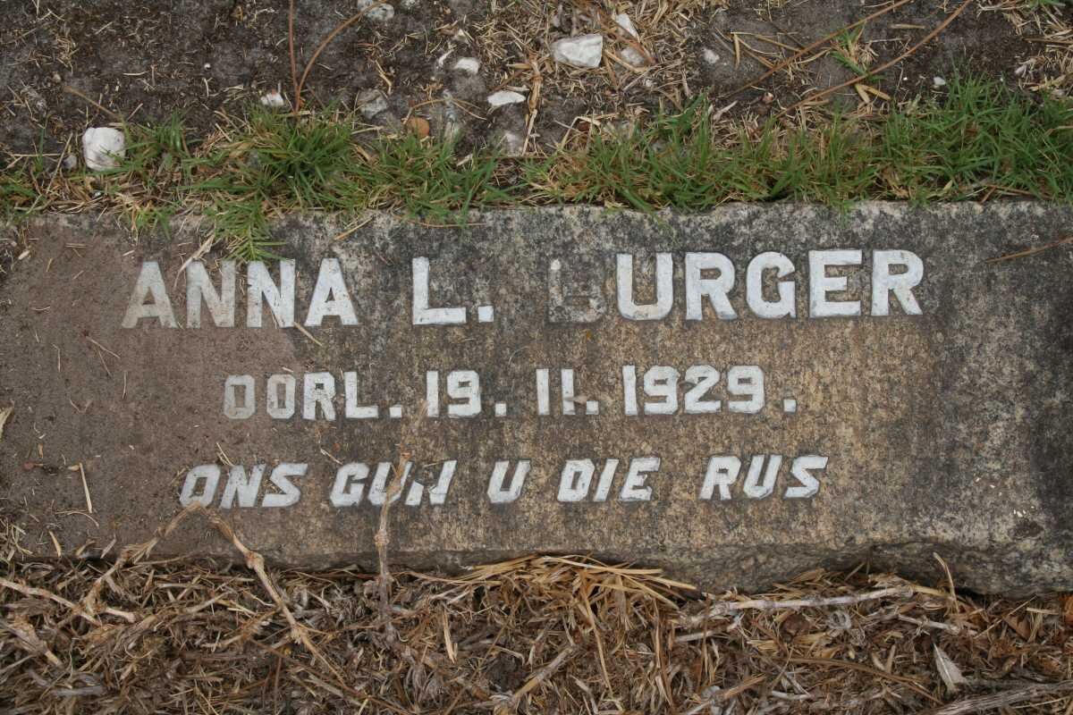 BURGER Anna L. -1929