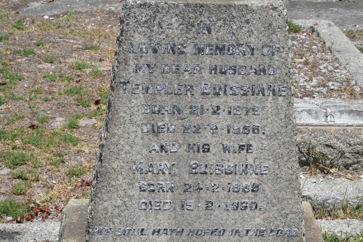 BUISSINNE Templer 1879-1956 &amp; Mary 1889-1960