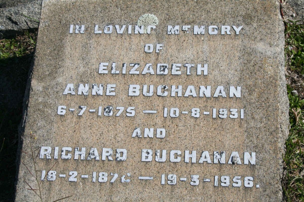 BUCHANAN Richard 1870-1956 &amp; Elizabeth Anne 1875-1931