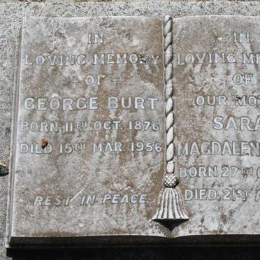 BURT George 1876-1956 &amp; Sarah Magdalene 1899-1960