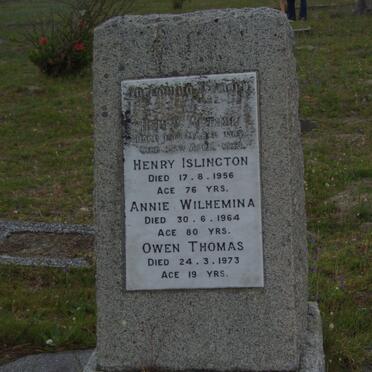 CONNOLLY Henry Islington -1956 &amp; Annie Wilhemina -1964 :: CONNOLLY Henry Arthur 1907-1933 :: CONNOLLY Owen Thomas -1973 