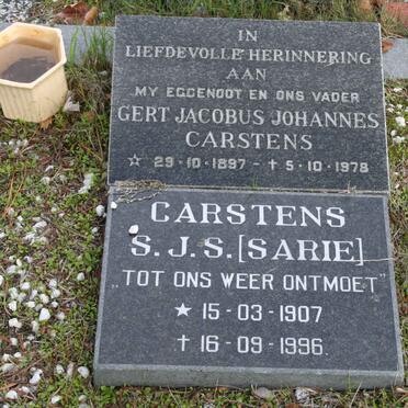 CARSTENS Gert Jacobus Johannes 1897-1978 &amp; S.J.S. 1907-1996