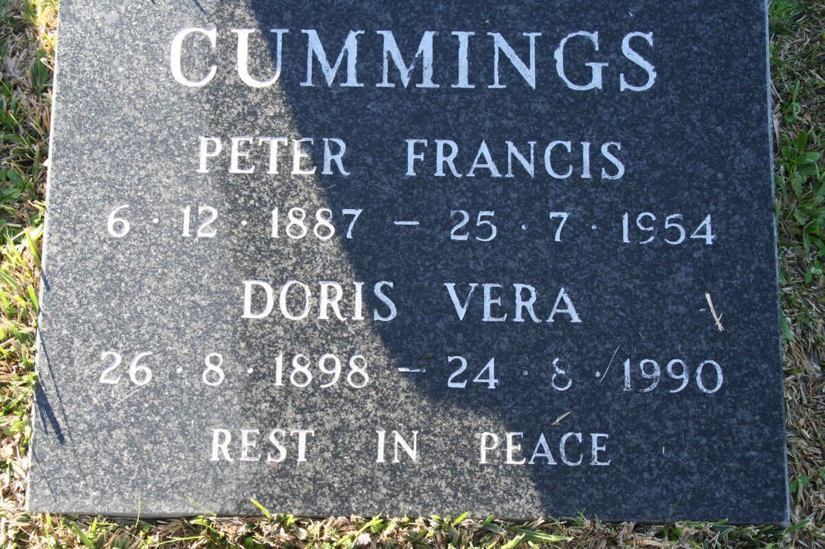 CUMMINGS Peter Francis 1887-1954 &amp; Doris Vera 1898-1990