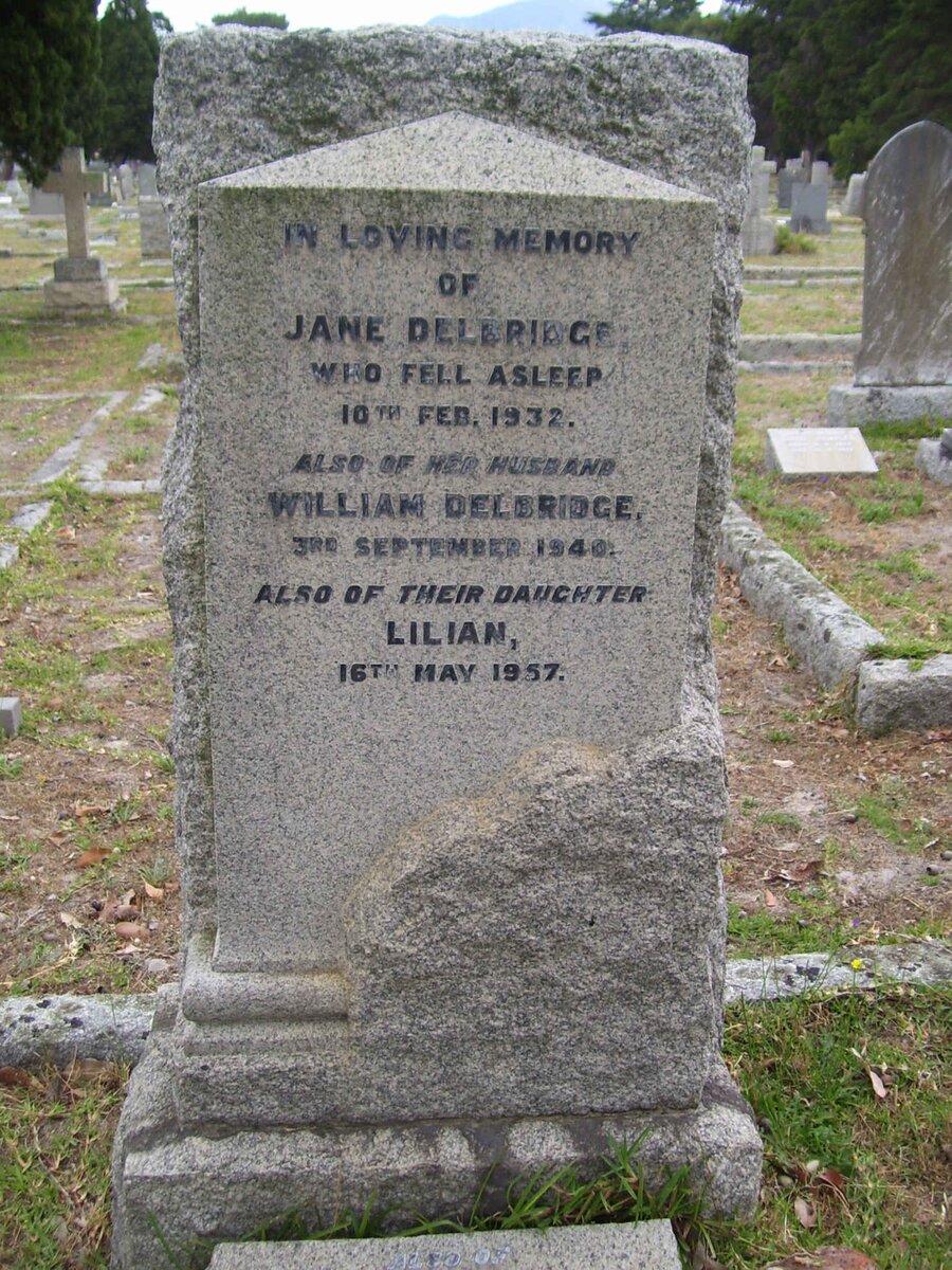DELBRIDGE William -1940 &amp; Jane -1932 :: DELBRIDGE Lilian -1957