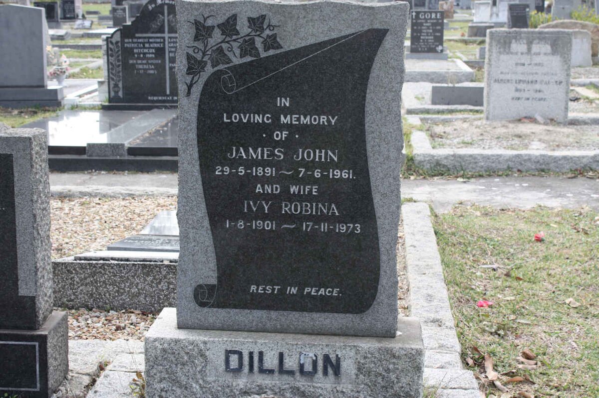 DILLON James John 1891-1961 &amp; Ivy Robina 1901-1973
