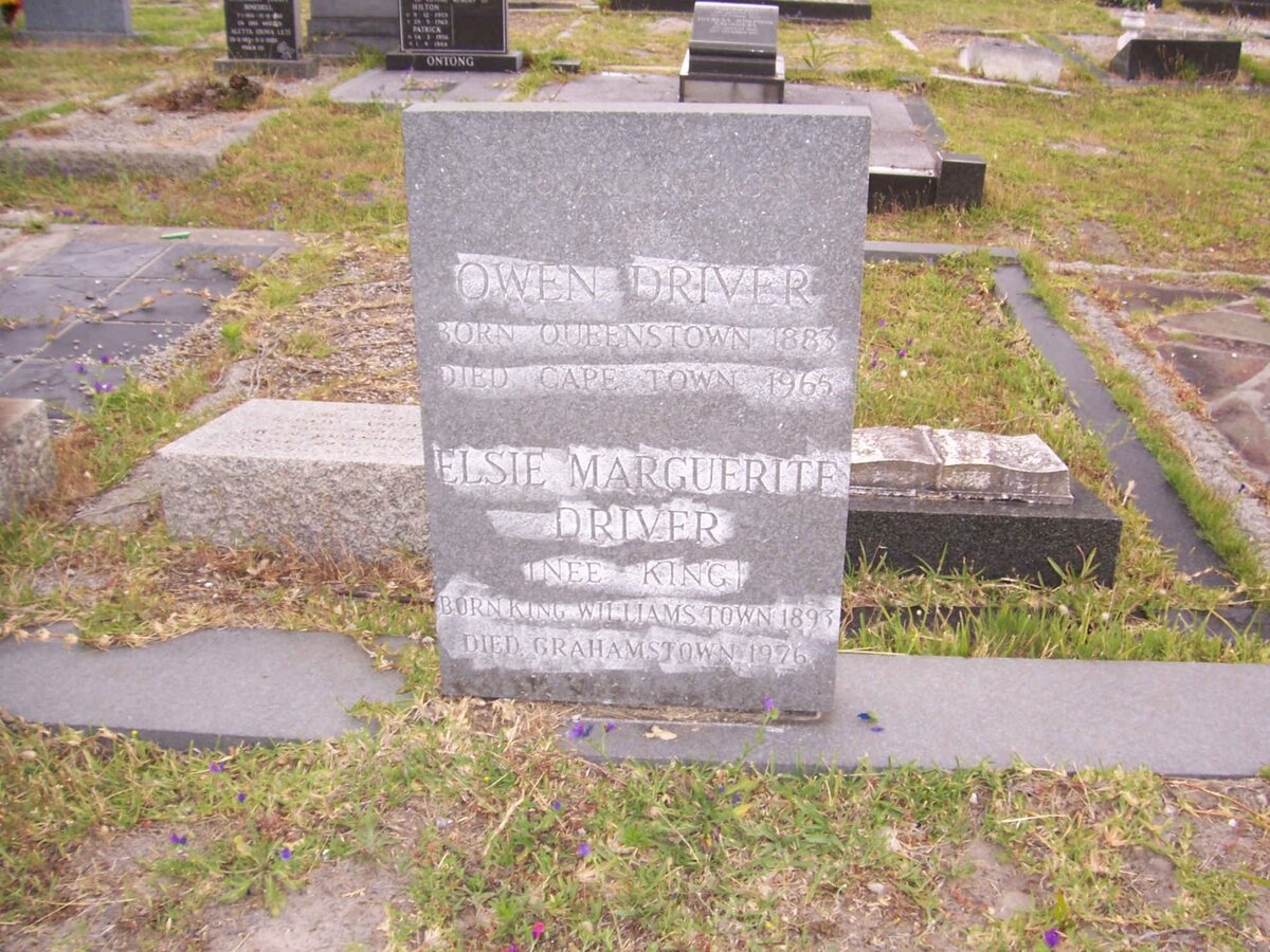 DRIVER Owen 1883-1965 &amp; Elsie Marguerite KING 1893-1976