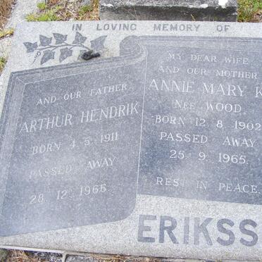 ERIKSSON Arthur Hendrik 1911-1966 &amp; Annie Mary K. WOOD 1902-1965