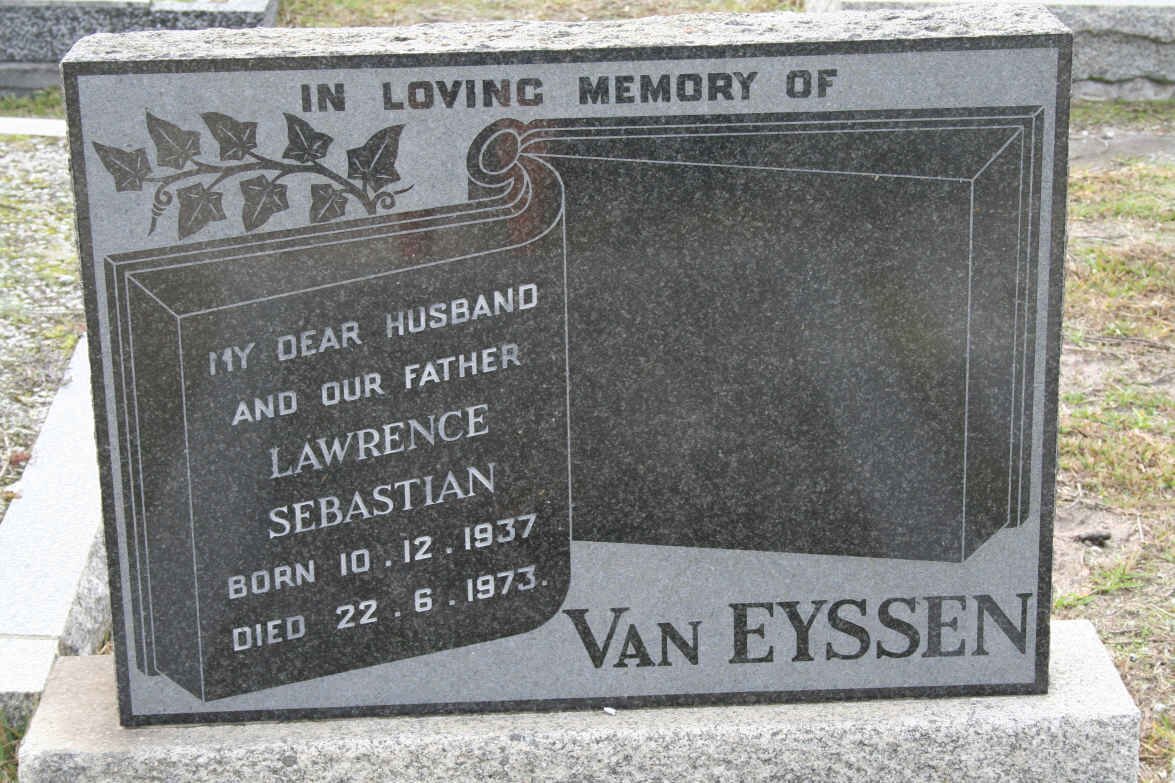 EYSSEN Lawrence Sebastian, van 1937-1973