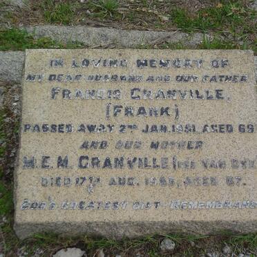 GRANVILLE Francis -1951 &amp; M.E.M. van DYK -1953