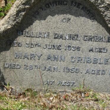 GRIBBLE William Daniel -1936 &amp; Mary Ann -1950