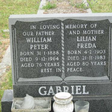 GABRIEL William Peter 1888-1964 &amp; Lilian Freda 1903-1983