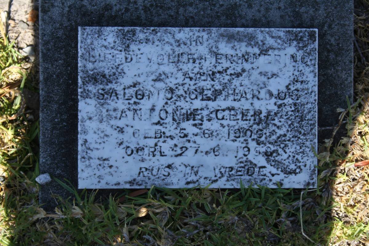 GEERE Salomo Gerhardus Antonie 1906-1958