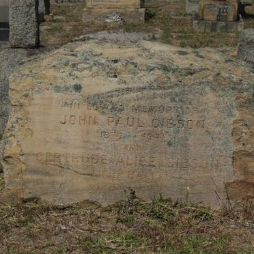 GIBSON John Paul 1870-1941 &amp; Gertrude Alice HALL 1872-1968