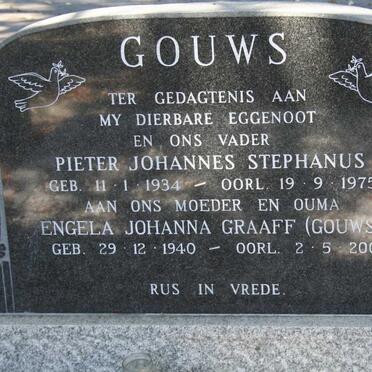 GOUWS Pieter Johannes Stephanus 1934-1975 &amp; Engela Johanna GRAAFF 1940-2009