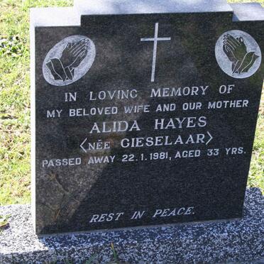 HAYES Alida nee GIESELAAR -1981