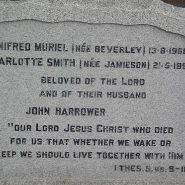 HARROWER Winifred Muriel nee BEVERLEY -1968 &amp; Charlotte Smith nee JAMIESON -1995