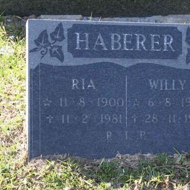 HABERER Willy 1901-1981 &amp; Ria 1900-1981 