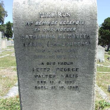 KALIS Peter George Walter 1883-1960 &amp; Catharina Elizabeth LOURENS  18?3-19?5