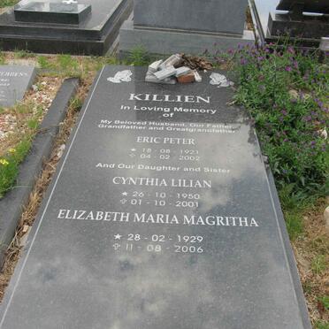 KILLIEN Eric Peter 1921-2002 :: KILLIEN Cynthia Lilian 1950-2001 :: KILLIEN Elizabeth Maria Magritha 1929-2006