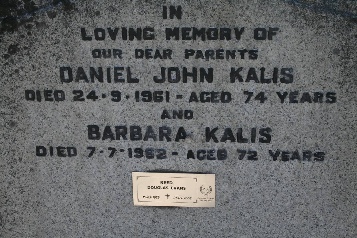 KALIS Daniel John -1961 &amp; Barbara -1962 :: REED Douglas Evans 1959-2008