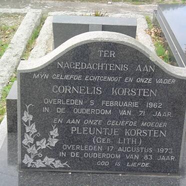 KORSTEN Cornelis -1962 &amp; Pleuntje LITH -1973
