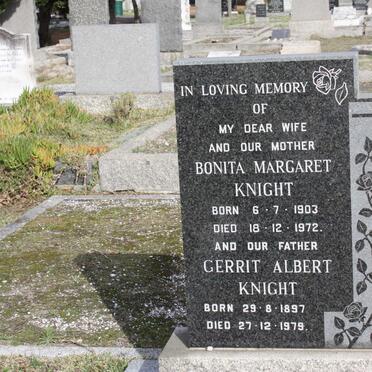 KNIGHT Gerrit Albert 1897-1979 &amp; Bonita Margaret 1903-1972