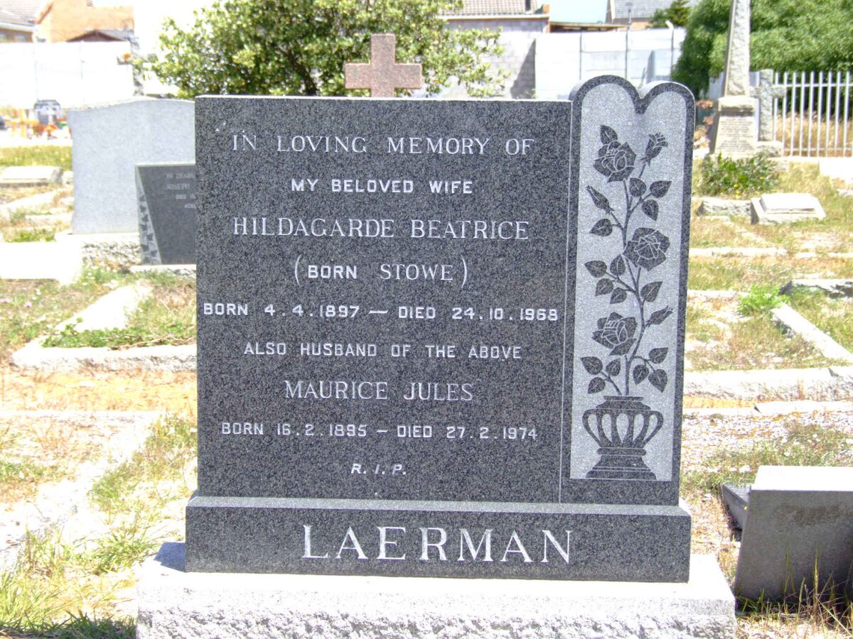 LAERMAN Maurice Jules 1895-1974 &amp; Hildagarde Beatrice STOWE 1897-1968