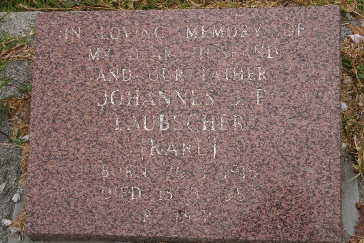 LAUBSCHER Johannes J.F. 1915-1982