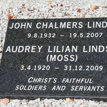 LINDSAY John Chalmers 1932-2007 &amp; Audrey Lilian MOSS 1920-2009