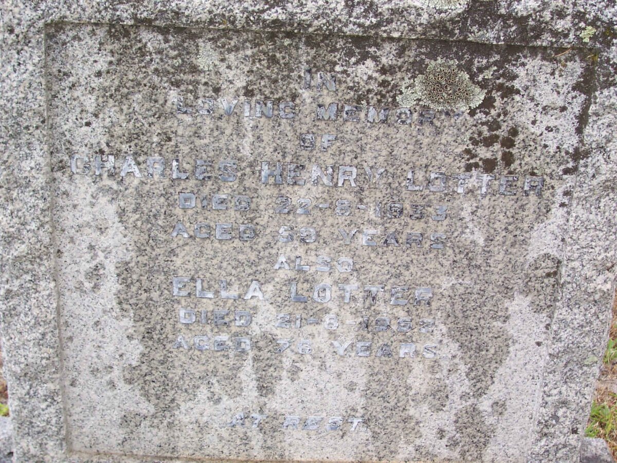 LOTTER Charles Henry -1932 &amp; Ella -1952